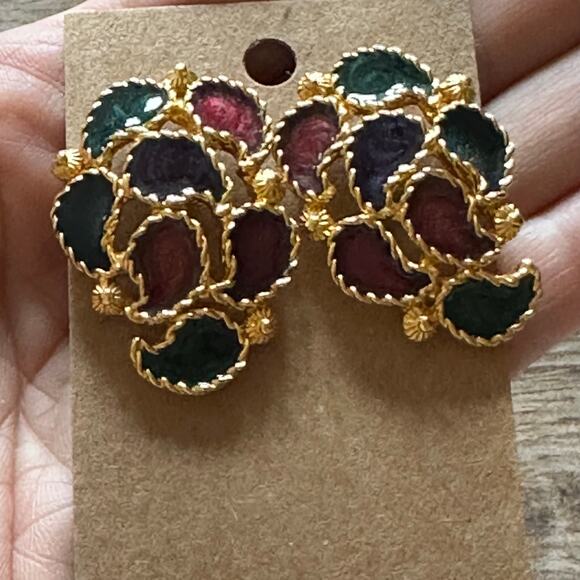 BOGO FREE Beautiful colorful vintage 90’s statement earrings - Picture 4 of 4